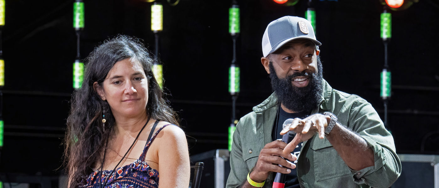 Ilana Richards and Derrick Jackson at the Farm Aid 2022 Press Event